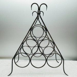 EUC 6-Bottle Countertop Wine Rack, Decorative/Rustic, Metal, 18 1/4" T x 16" W